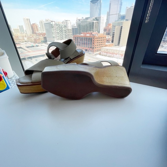 Rag and Bone Santiago Leather Chunky Wedge Platform Boho Heel Sandals Size - Picture 6 of 6